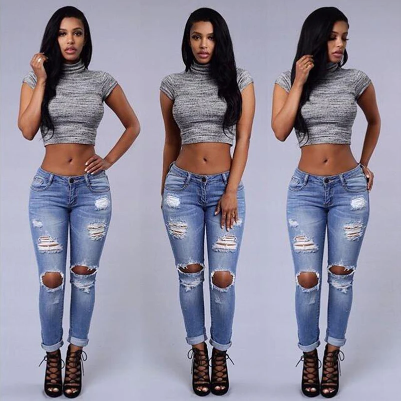 

Boyfriend Jeans Denim Pants New Worn Old Women Tight Waist Low Casual Casual Fashion Personality Buttons Solid Color Jeans**/