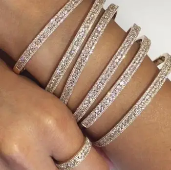 

european 2019 latest fashion classic jewelry cz band bling crystal delicate cuff bangle party gift for women cc charms bracelet