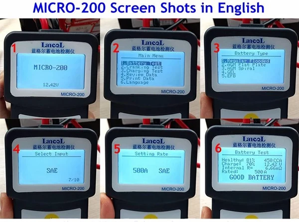 Оригинальный тестер LANCOL Micro 200 12 В для диагностики автомобильных аккумуляторов