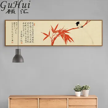 

Chinese Classical Magnolia Bamboo Canvas Painting Flower Butterfly Poem Poster Decoration Quadros De Parede Para Sala Cuadros