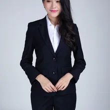 Большие размеры, S-3XL темно-синие женские брючные костюмы для работы однобортные деловые формальные женские костюмы Conjuntos Trajes Pantalon