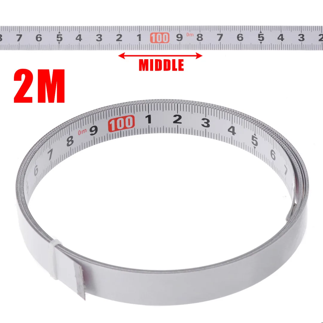1/2/3/5M Self Adhesive Miter Saw Track Tape Measure Metric Steel Ruler Gauging Tape Measuring Tool Mayitr
