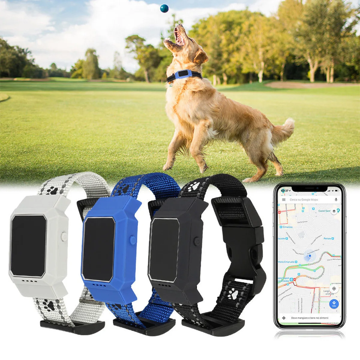 

IP67 Waterproof Pet Collar Real-Time Pet Locator GPS GSM GPRS Tracker For Pets Dogs Cats Cattle Sheep Tracking Locator