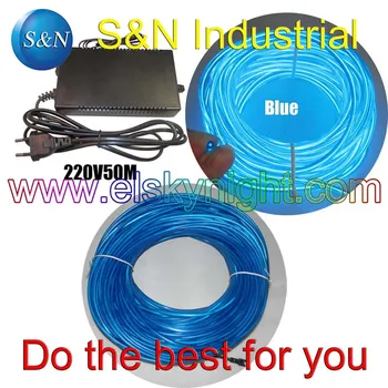 

4.0MM40~50 M Flexible Blue semi circular el Wire &100-240VAC inverter for holiday,party,festival and house decoration