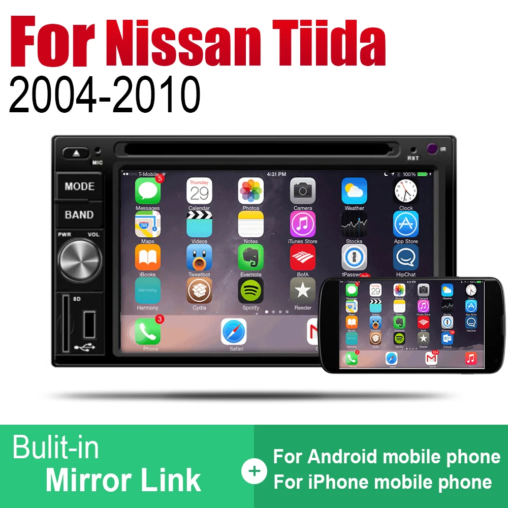 Автомагнитола на Android для Nissan Tiida 2004 2005 2006 2007 2008 2009 2010 мультимедийный плеер с GPS