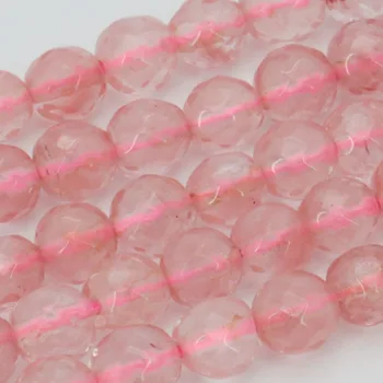 

4mm Hot Sale Accessories Crafts Loose Beads Jasper Jade Stone Faceted Pink Watermelon Tourmaline Round Jewelry Women 15inch