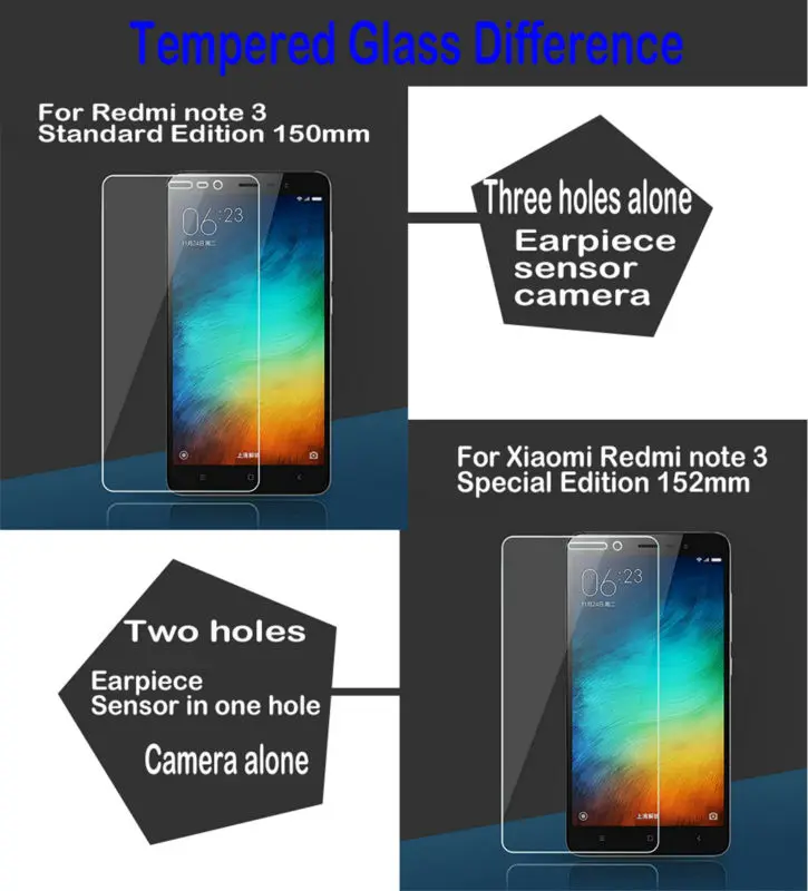 2 шт. специальное издание для Xiaomi Redmi Note 3 Pro Закаленное стекло Защитная пленка xiomi Redmi Note 3 специальная версия 152 мм