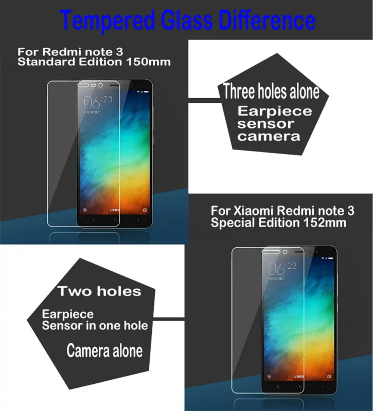 Redmi note 3 Glass-difference