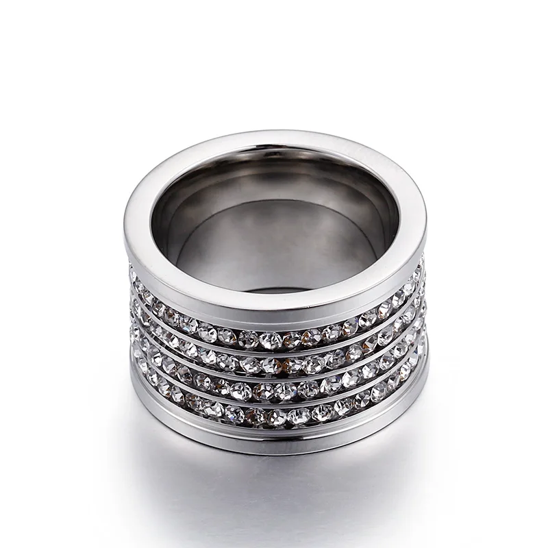 Кален из нержавеющей стали серебряные и золотые кольца Anillos полный кубический цирконий; для помолвки свадебные кольца для женщин ювелирные изделия Модные вечерние