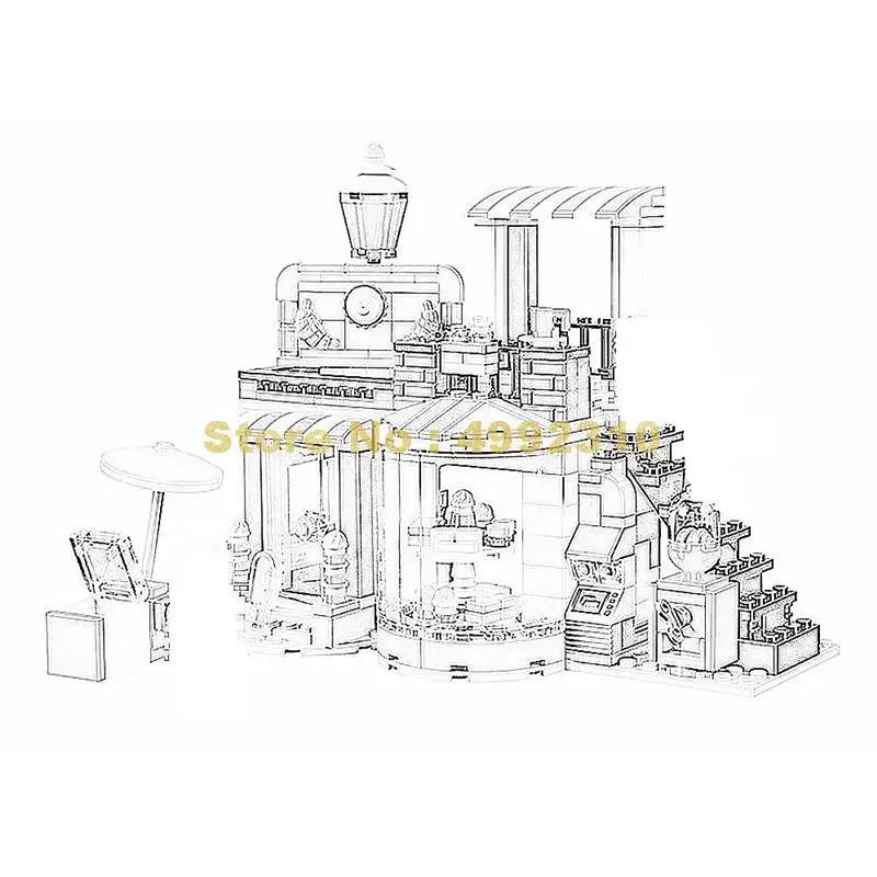 11052, 410 шт, креативный модульный дом с холодными напитками и сладкими сюрпризами, 3в1, 3 фигурки, строительные блоки, 31077 кирпичи, игрушки