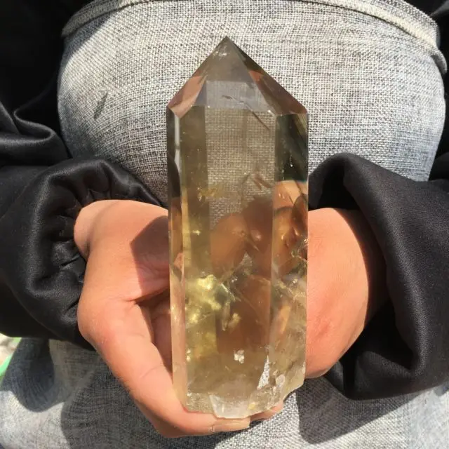 

SHUN smoky citrine quartz crystal obelisk wand point healing AT2668