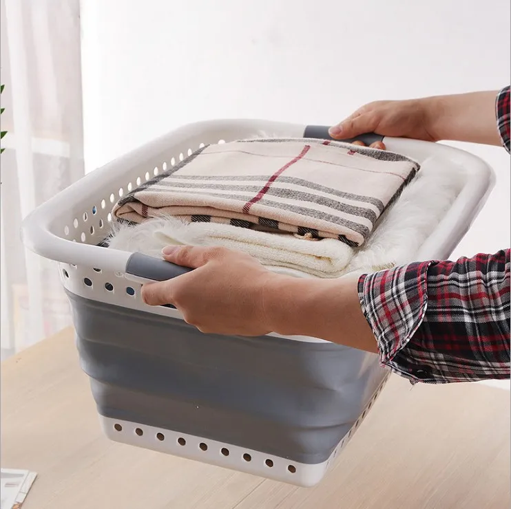 

Bathroom Storage Organization Bath Collapsing Baskets Cloth Folding Toy Storage Bucket Bath Laundry Dirty Clothes Storage