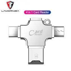 4 в 1 кардридер USB C Micro USB Micro SD Тип C кардридер для Android iPad/iPhone 7 8 6 Plus 6 S 5S MacBook OTG TF считыватель SD карт