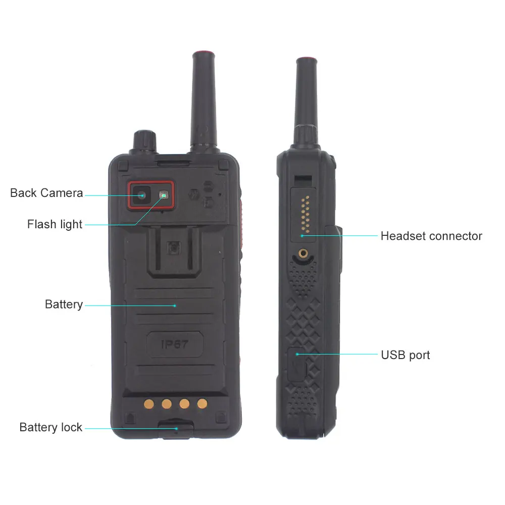 Anysecu 3g Wi-Fi радио W5 Android 6,0 телефон PTT радио IP67 UHF Walkie Talkie 5MP Камера REALPTT ZELLO Интернет-радио трансивер