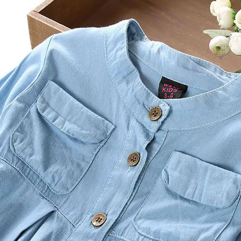 Cute Jean Shirts Little Girls Pair Outfits Long Sleeve Sizes 1-7 Years kids shirts