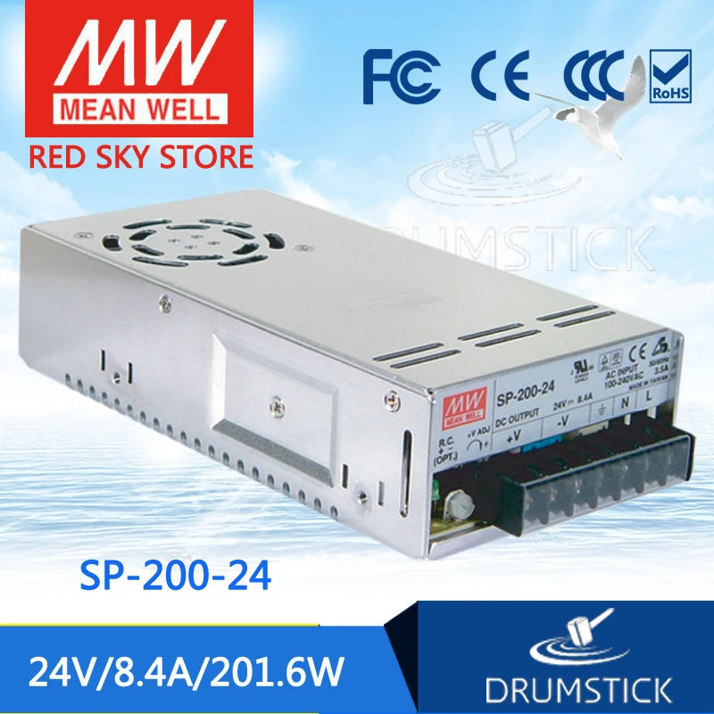 

MEAN WELL SP-200-24 24V 8.4A meanwell SP-200 201.6W Single Output with PFC Function Power Supply