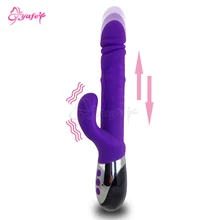 Female Vibrator Telescopic Powerful 10 Speed Rabbit Vibrators Dual Stimulator Realistic dildo Vibrators Adult Sex toy for Women