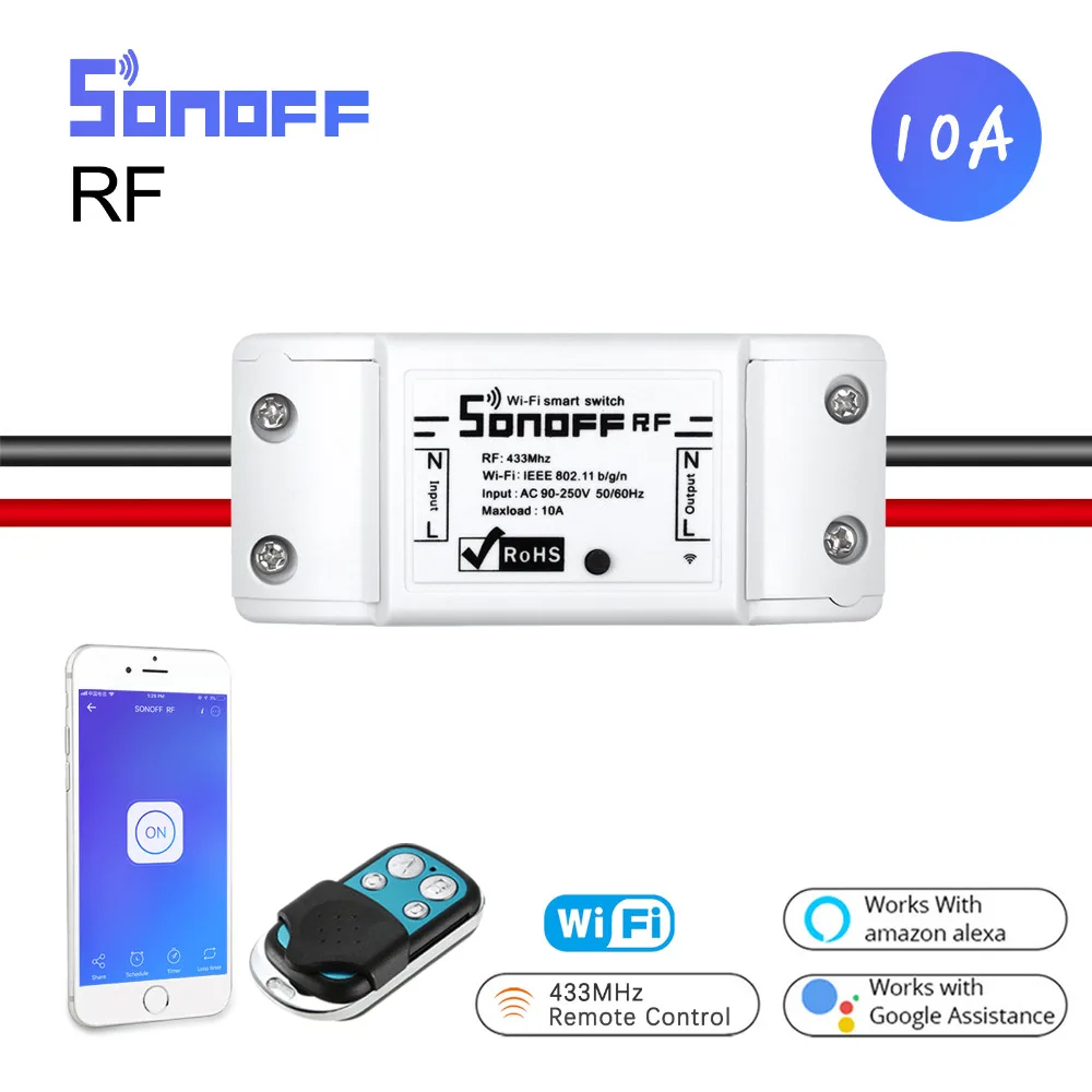 Sonoff RF Smart Wifi релейный модуль 433 управление Ewelink приложение Голосовое с Alexa Google Home