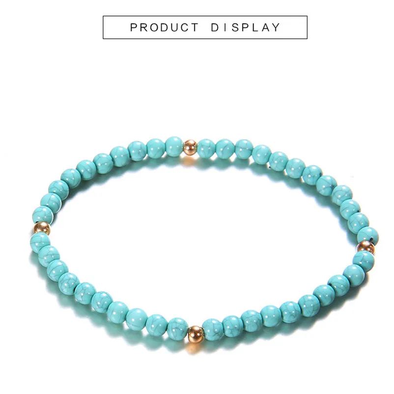 2018 NEW Beads anklets for women Popular Resin Lady Fashion Beach Section Double Beads Anklet Sandals Pulseras Tobilleras J20#N (2)