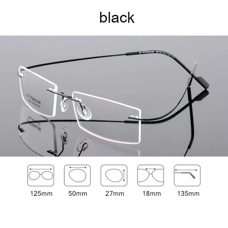 Модные титановые очки без оправы с эффектом памяти для женщин и мужчин, легкие гибкие оптические очки, оправа Oculos De Grau, очки s134 - Цвет оправы: s134-5