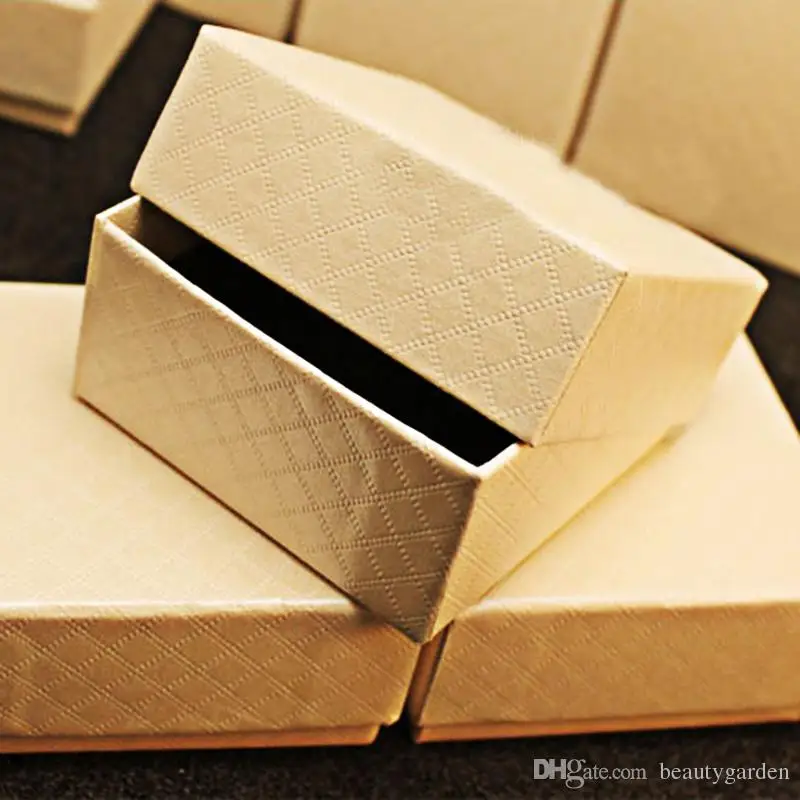 

100pcs/lot Four Color Square Leather Ring Box Packing Jewelry Pendant Casket Girls Earring Chain Case HJ101