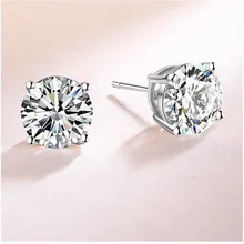 Martick 3 мм-8 мм 925 серебряные серьги циркон для женщин большие круглые серьги-гвоздики Brincos интернет-магазины Европейский стиль GSE2