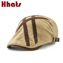 Который в душе взрослых мужчин полосатый козырек Регулируемый Хлопок Мужской лоскут кепки Высокое качество Открытый Повседневная летняя шляпа полями женщин берет