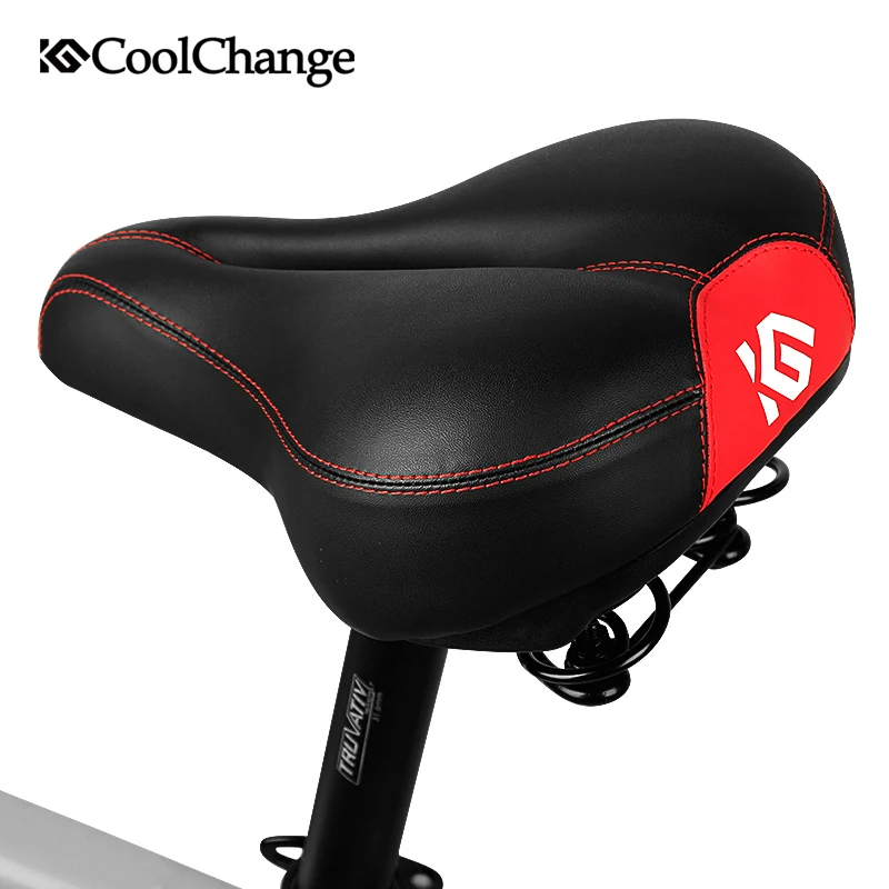 

CoolChange Cycling Saddle Soft Sponge MTB Seat Shock Proof Bike Saddle Hollow Breathable Comfortable Rain Proof Bicycle Seat