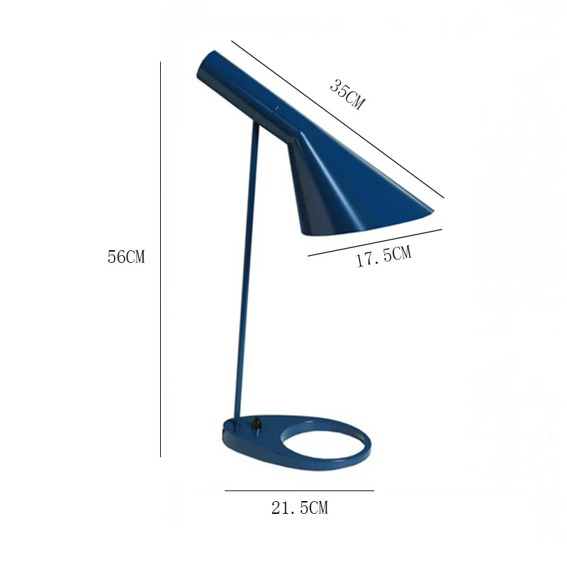 Современные AJ черные светодиодные настольные лампы, скандинавские AJ настольные лампы, кафе, для коридора, для учебы, для чтения, для спальни, прикроватный декор, домашнее освещение AJ - Цвет абажура: Синий