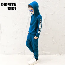 Pioneer Kids 2016 New Autumn Winter Warm Hooded Boys Sets Clothing Long Sleeve Pullover Sweater pants