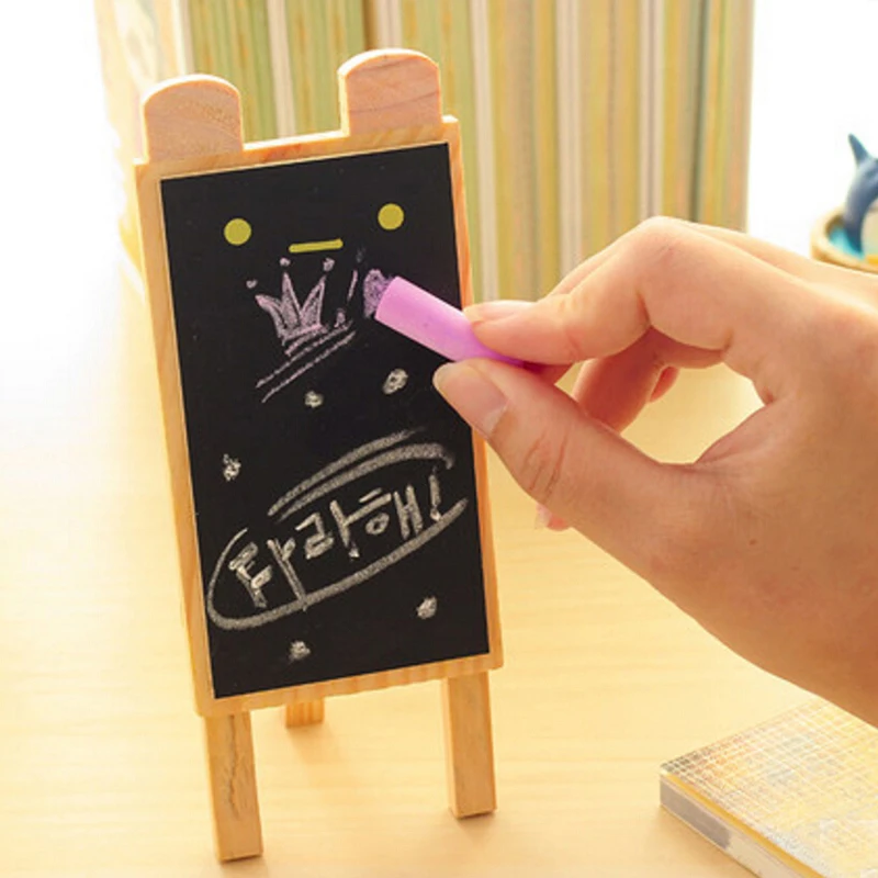 

Mini Cute 4 Sets/lot Stand Blackboard With Blackboard Eraser + Chalk Creative Desktop Message Board Home Office Bar Coffee Shop