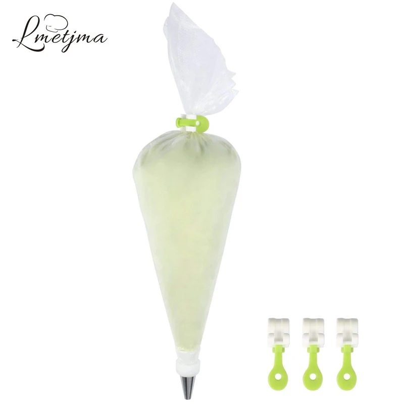

LMETJMA 3Pcs Pastry Bag Clips Banding Piping Bags Buckles Fondant Frosting Cake Decoration Bag Clip Icing Bag Ties KC0226
