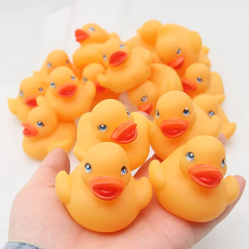 20 шт. оранжевый резиновый утенок Duckie детский душ поплавок для ванной пинч воды игрушка подарок на день рождения воды игрушки для плавания утка