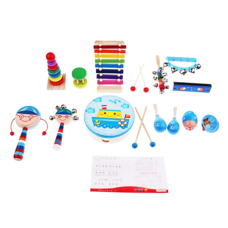 

Kids Musical Instruments & Wooden Percussion Toys Rhythm Band Value Set Hot Sale