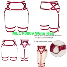 Красный пентаграмма жгут подвязки талии ног чулок ремни ремень Эластичный отрегулировать гот выдалбливают Связывание нижнее