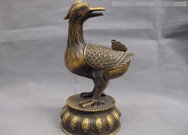 

Collectible bronze lion statue S1109 Chinese buddhism Temple folk Copper bronze MANDARINA DUCK incense burner censer B0403