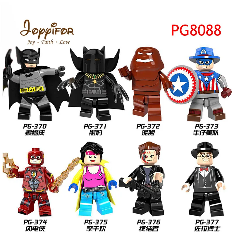 

Joyyifor Super Heroes Terminator Batman Flash Clayface Cowboy Captain America LegoINGlys Building Blocks Figure Bricks Kids Toys