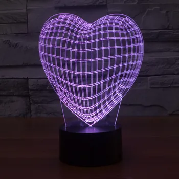 

Wenhsin Colorful Illusion of A Heart LED LED Visual Light Touch Charging 3D Light Colorful Gradient Night Light