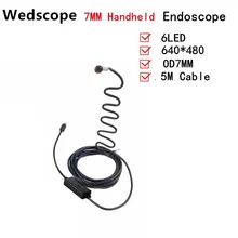 7MM 5M Android Endoscope Focus Camera Lens USB Cable Waterproof 6 LED 1/9″ CMOS Mini USB Endoscope Inspection Camera