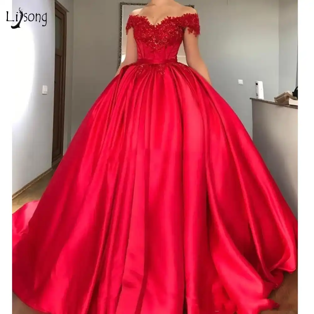 red poofy dress