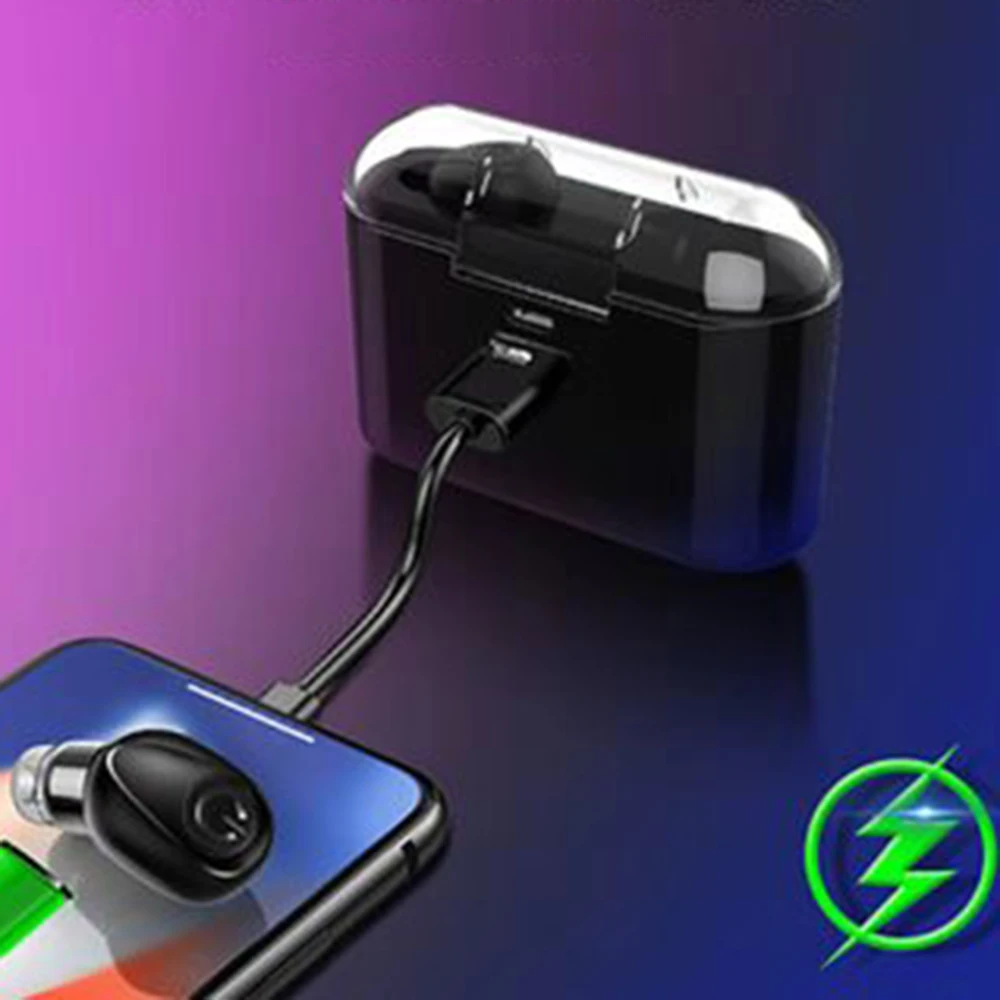 

X8 Portable Single Ear Wireless Bluetooth Earphone with Built-in 2200mAh Power Bank Can Charge Phone Charging Box