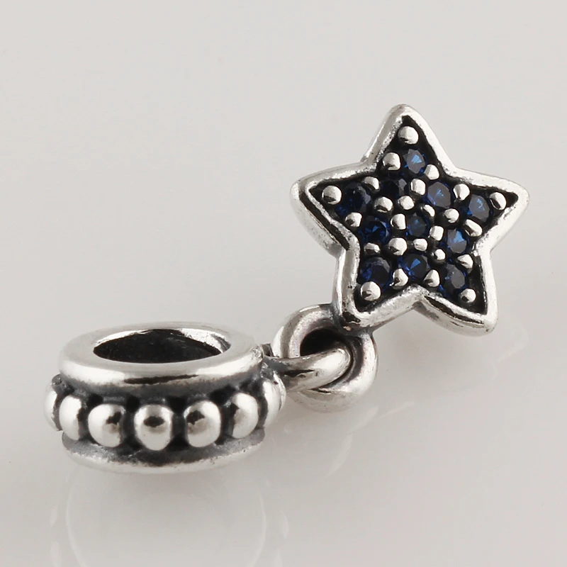 

Compatible With European Charm Bracelets 100% Sterling Silver Beads Threaded Dangle Charm Five-Pointed Star Women DIY Jewelry