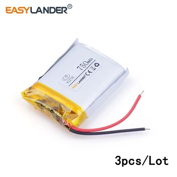 

3pcs /Lot 750mAh 802735 3.7v lithium Li ion polymer rechargeable battery For phone Camera DVD E-book bluetooth headset