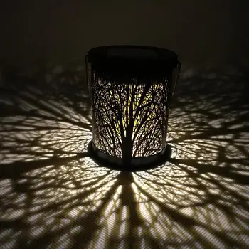 

2pcs Metal Rattan Solar LED Hanging Lights Waterproof Garden Decor Lamps E5M1