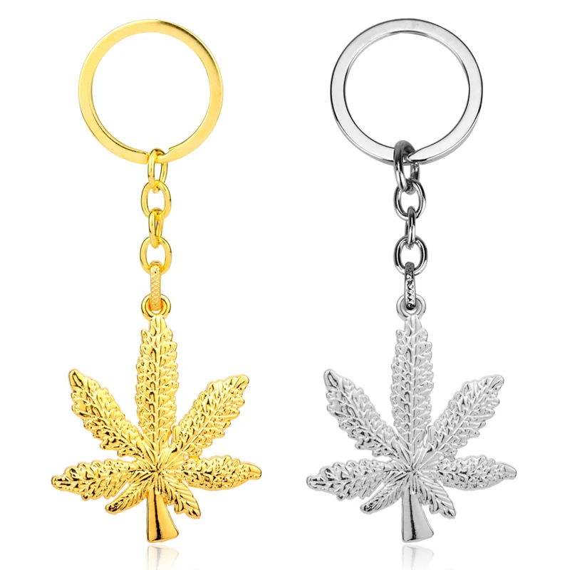 

dongsheng Wholesale Fashion Iced Out Weed HipHop Pendant Keychain Maple Leaf Pendant Chains Hip Hop Bling Marijuana Keyring-50