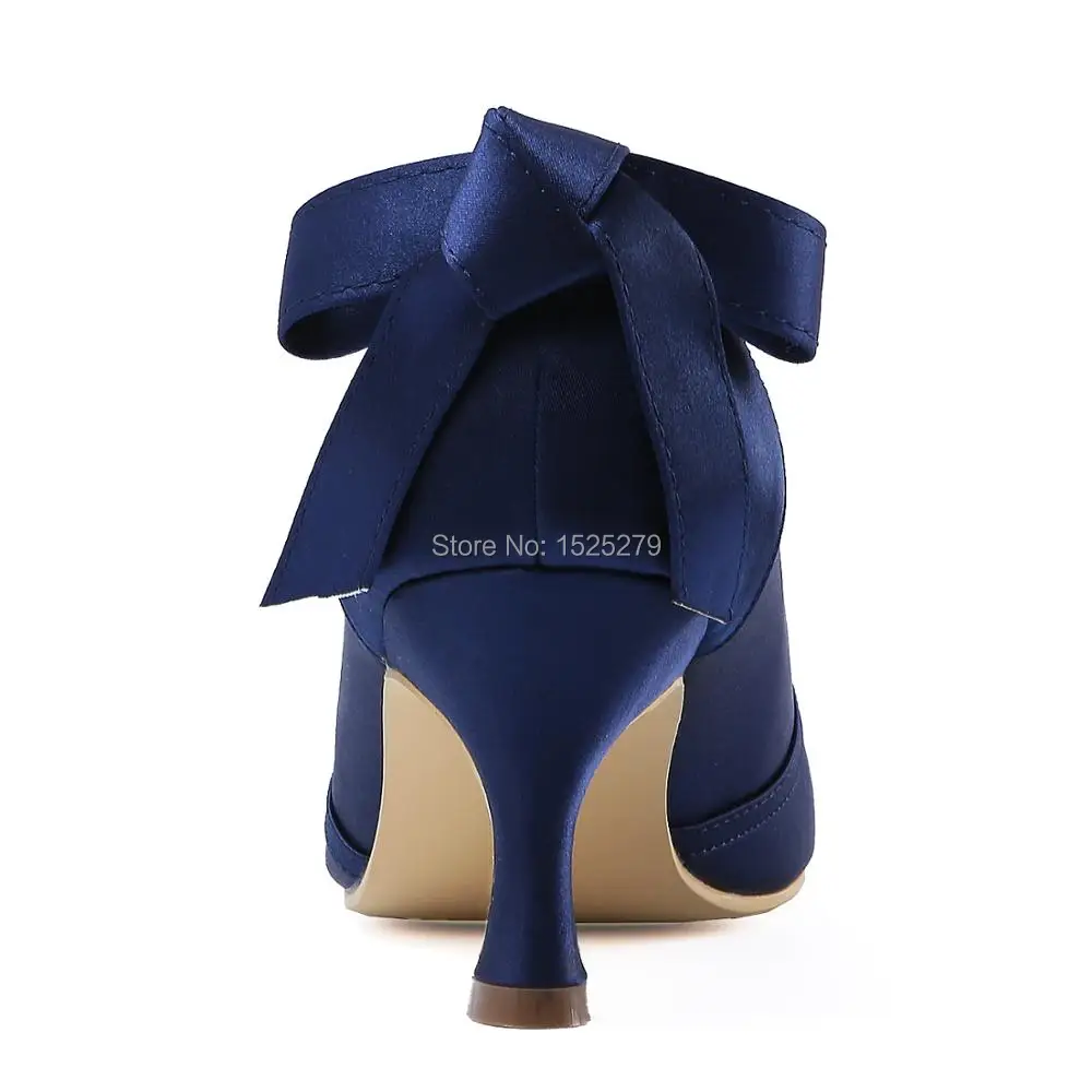 blue mid heel wedding shoes