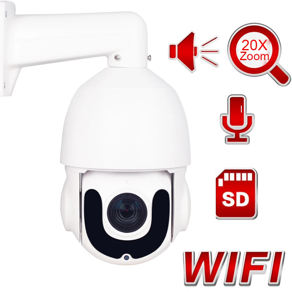 

2MP 20X Optical Zoom PTZ IP Camera Outdoor Waterproof WiFi Wireless Security CCTV Speed Dome Camera 1080P Two Way Audio
