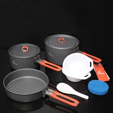 2-3 Person Kitchen Cooking Pots Pannikin & Medium Pot & Frying Pan For Camping Cooking Picnic Cookware Set Fire Maple Feast 3