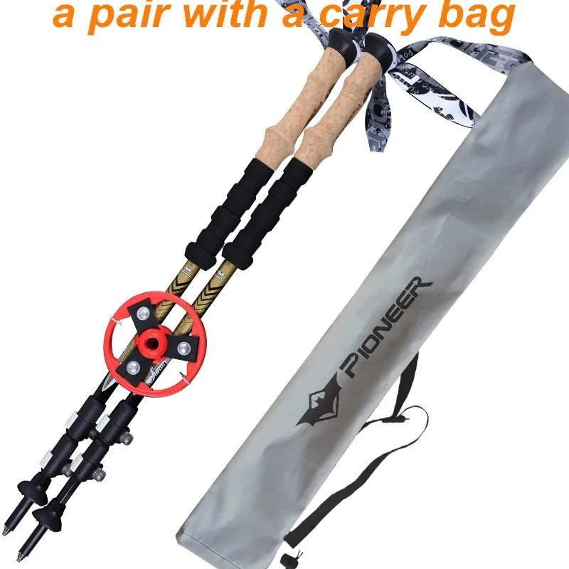 tp1027 black gold pair  Nordic walking sticks hiking sticks alpenstock walking cane Trekking poles mountain climbing sticks