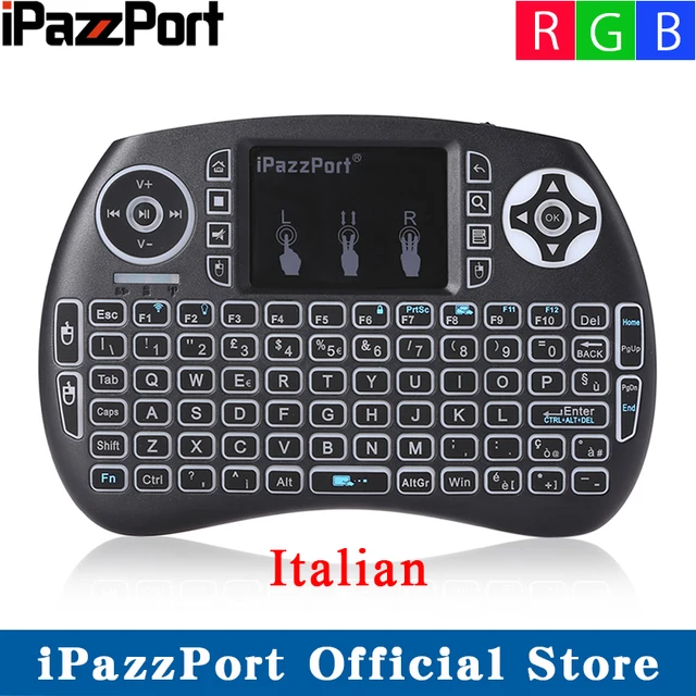 Special Offers iPazzPort 21SDL RGB Backlit Italian 2.4GHz Wireless Keyboard Air Mouse with Touchpad For Android TV Box, Mini PC, Raspberry Pi3 Special Offers iPazzPort 21SDL RGB Backlit Italian 2.4GHz Wireless Keyboard Air Mouse with Touchpad For Android TV Box, Mini PC, Raspberry Pi3